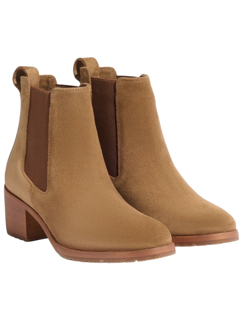 Nisolo Ana Go To Heeled Chelsea Boots Suede Taupe Size 9 NEW